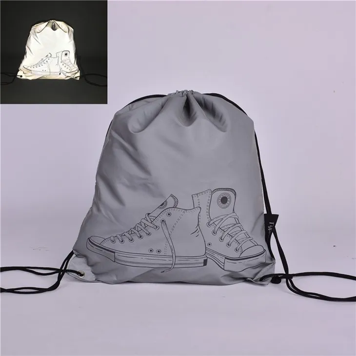 Tag nrho Reflective Drawstring Bags
